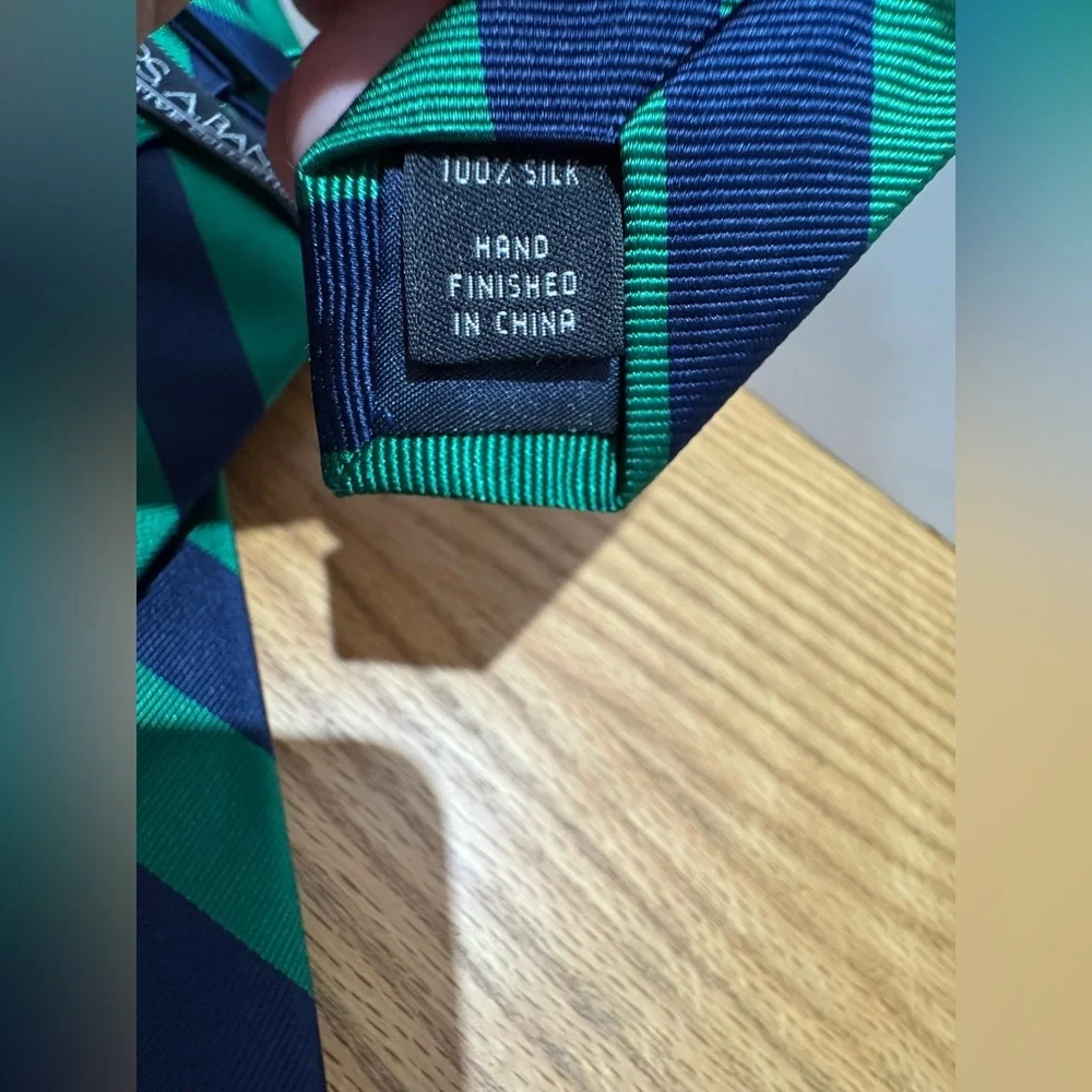 Jos A Banks Striped Green and Blue neck Tie executive collection